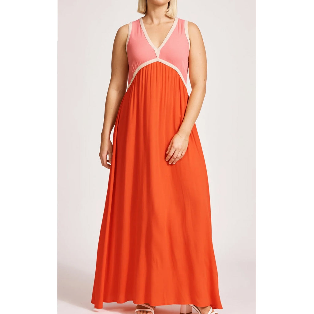 Dress Alegria Spliced Maxi - Cameo/Coral