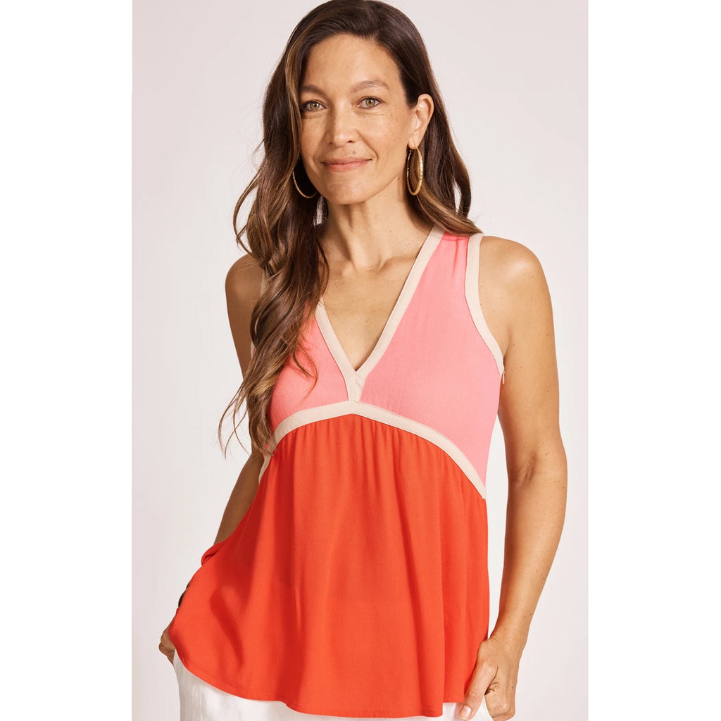 Top Alegria Spliced Tank - Cameo/Coral