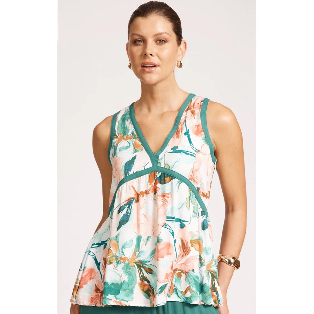 Top Alegria Spliced Tank - Estate/Teal