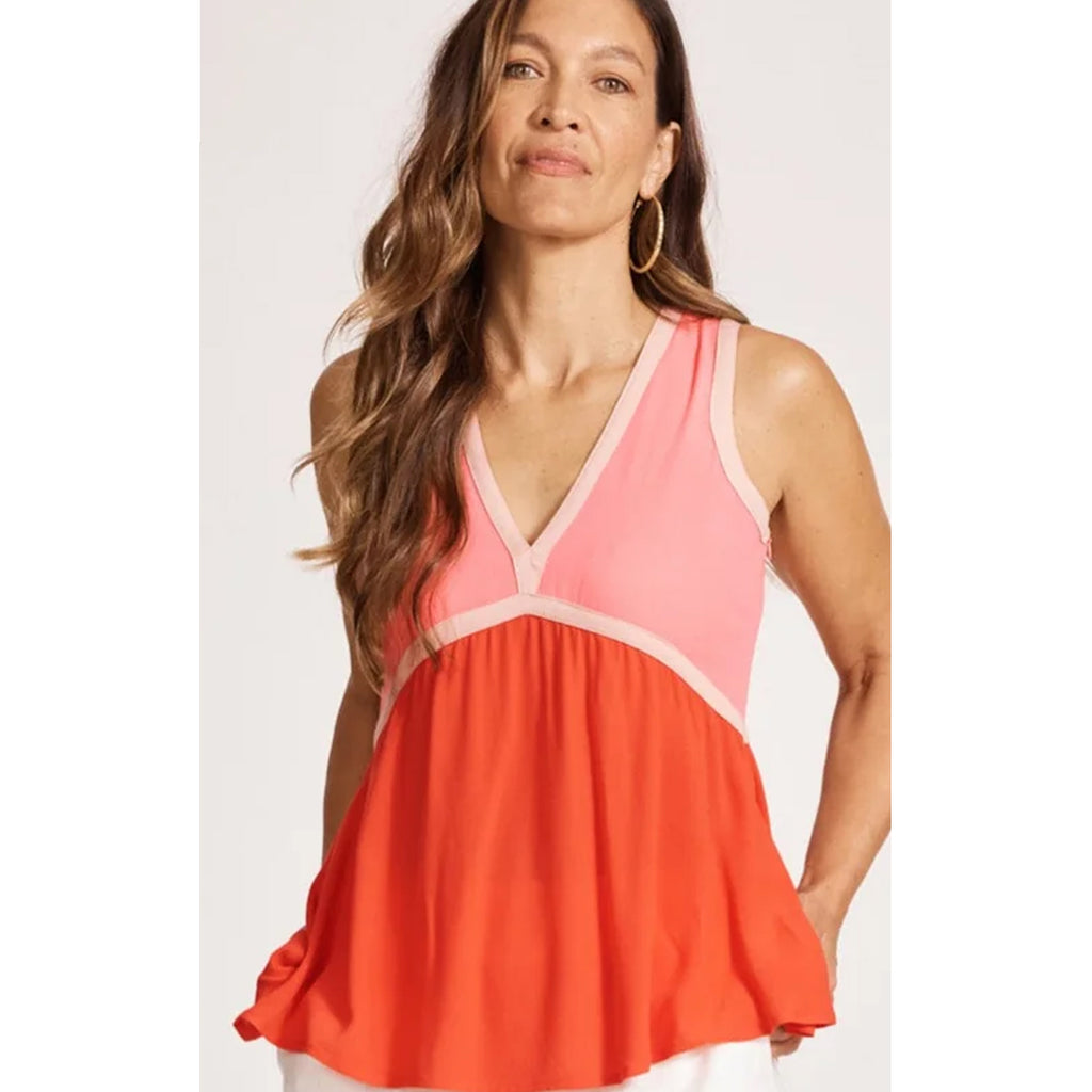 Top Alegria Spliced Tank - Cameo/Coral