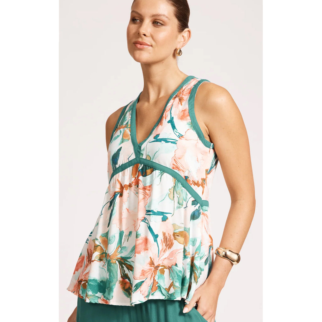 Top Alegria Spliced Tank - Estate/Teal