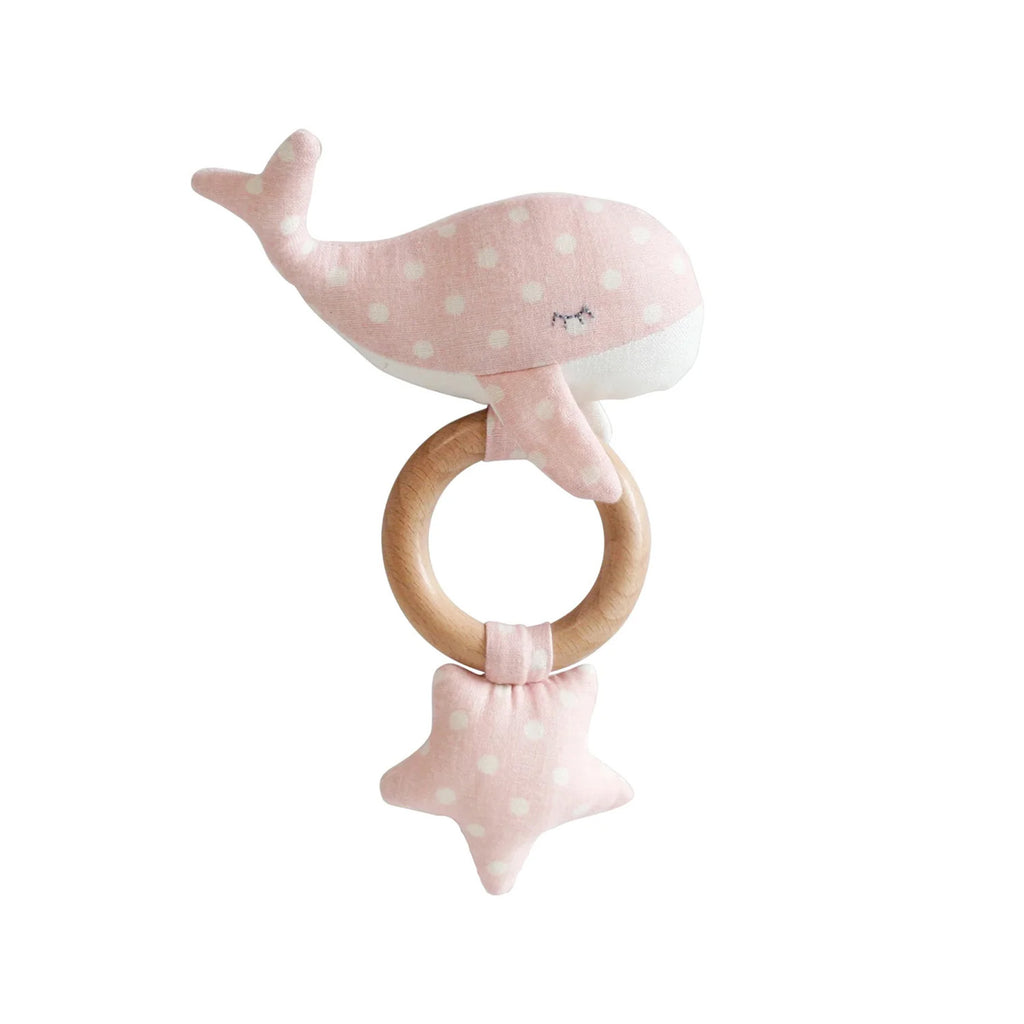 Whale Star Teether - pink Spot