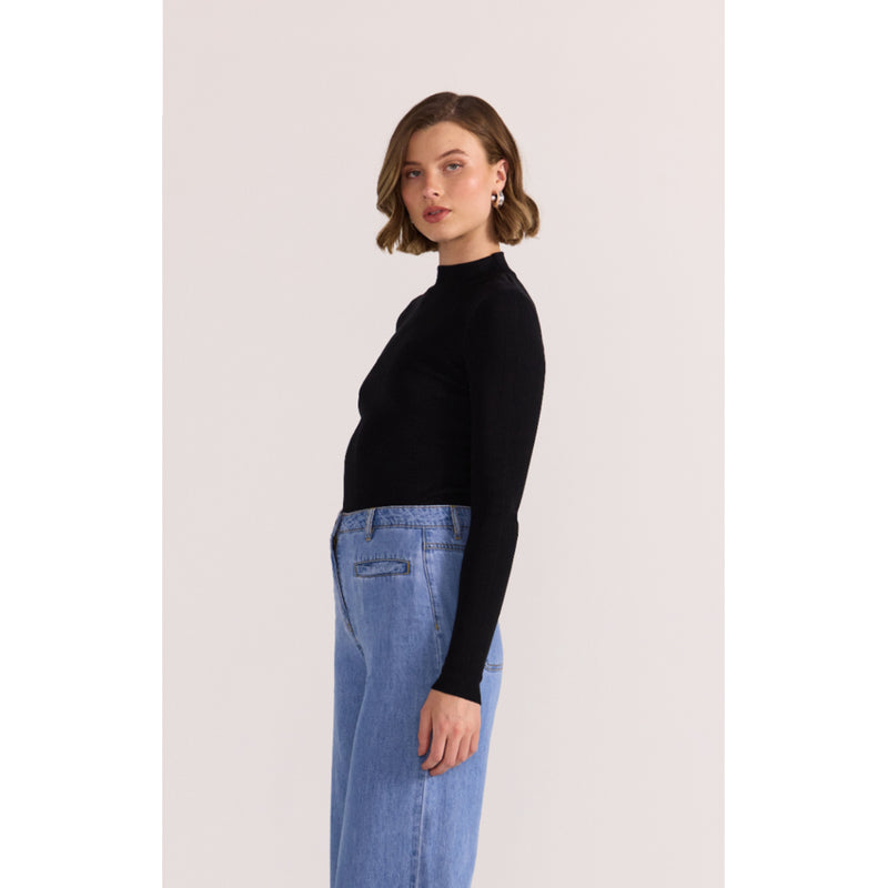 Top Aria Knit Skivvy - Black