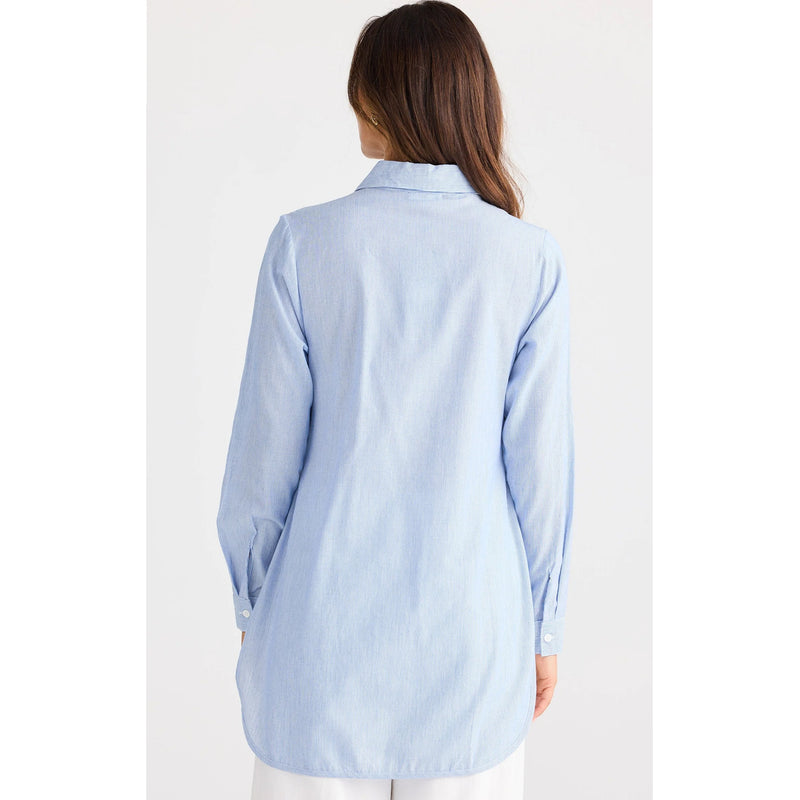Top Ava Shirt Blue Pinstripe