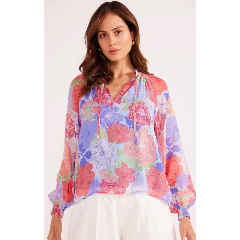 Top Belle Long Sleeve Blouse - Spring Blooms