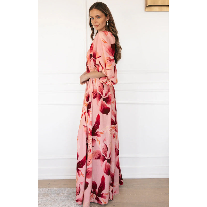 Dress One Shoulder Maxi - Blush Lily
