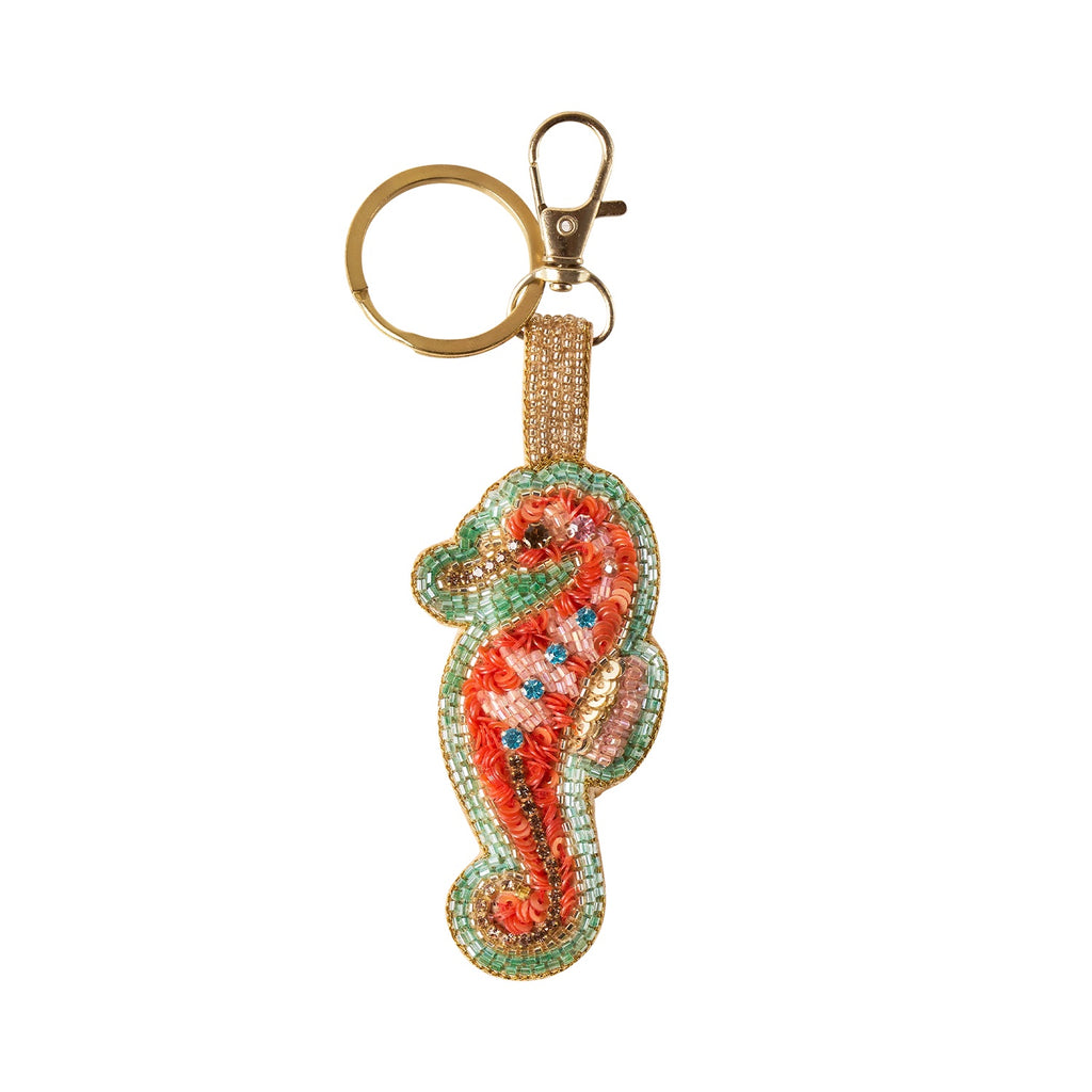 Keyring Beaded Sparkling Seahorse