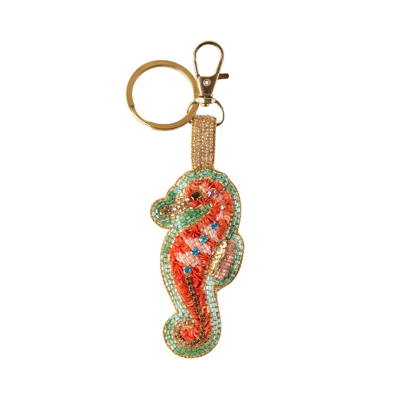 Keyring Beaded Sparkling Seahorse