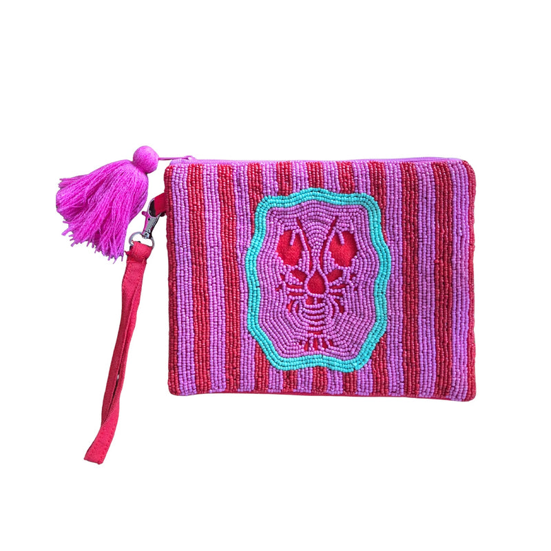 Purse Beaded Lobster Pink