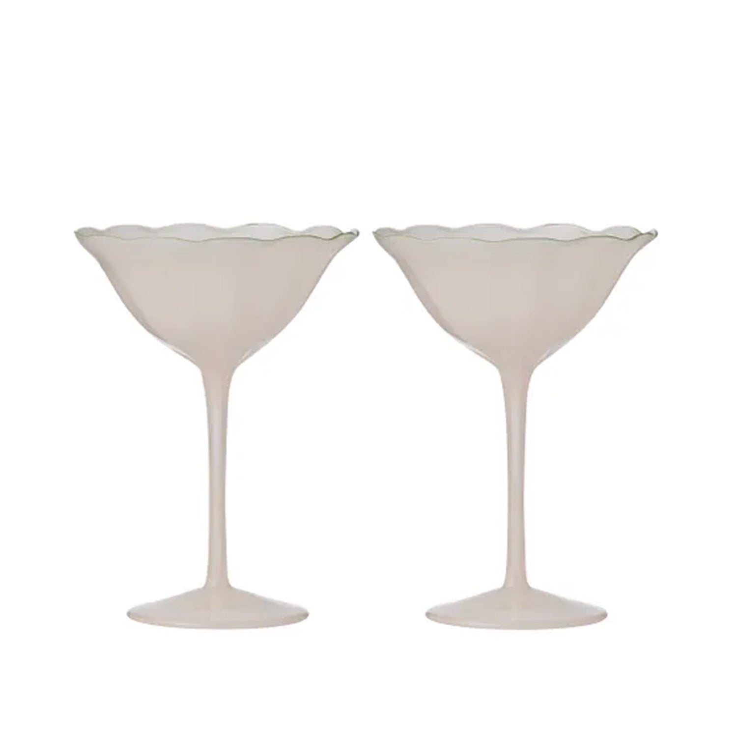 Coupe Glass Set 2 Bella - Pink & Green