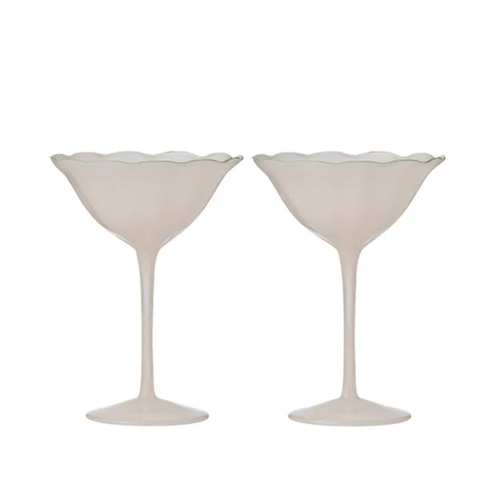 Coupe Glass Set 2 Bella - Pink & Green