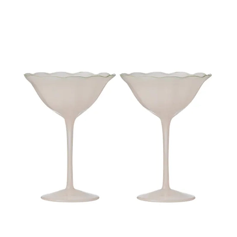 Coupe Glass Set 2 Bella - Pink & Green