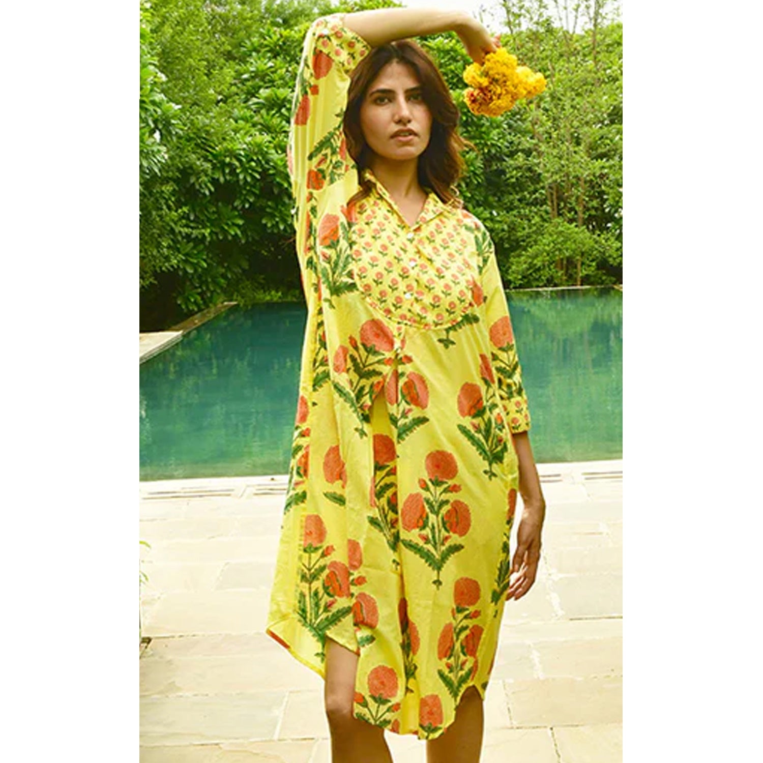 Dress Big Marigold Maxi Shirtdress - Sunshine