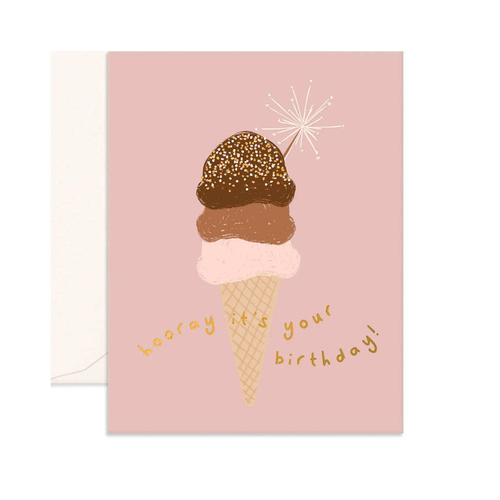 Card Birthday Sprinkle Cone