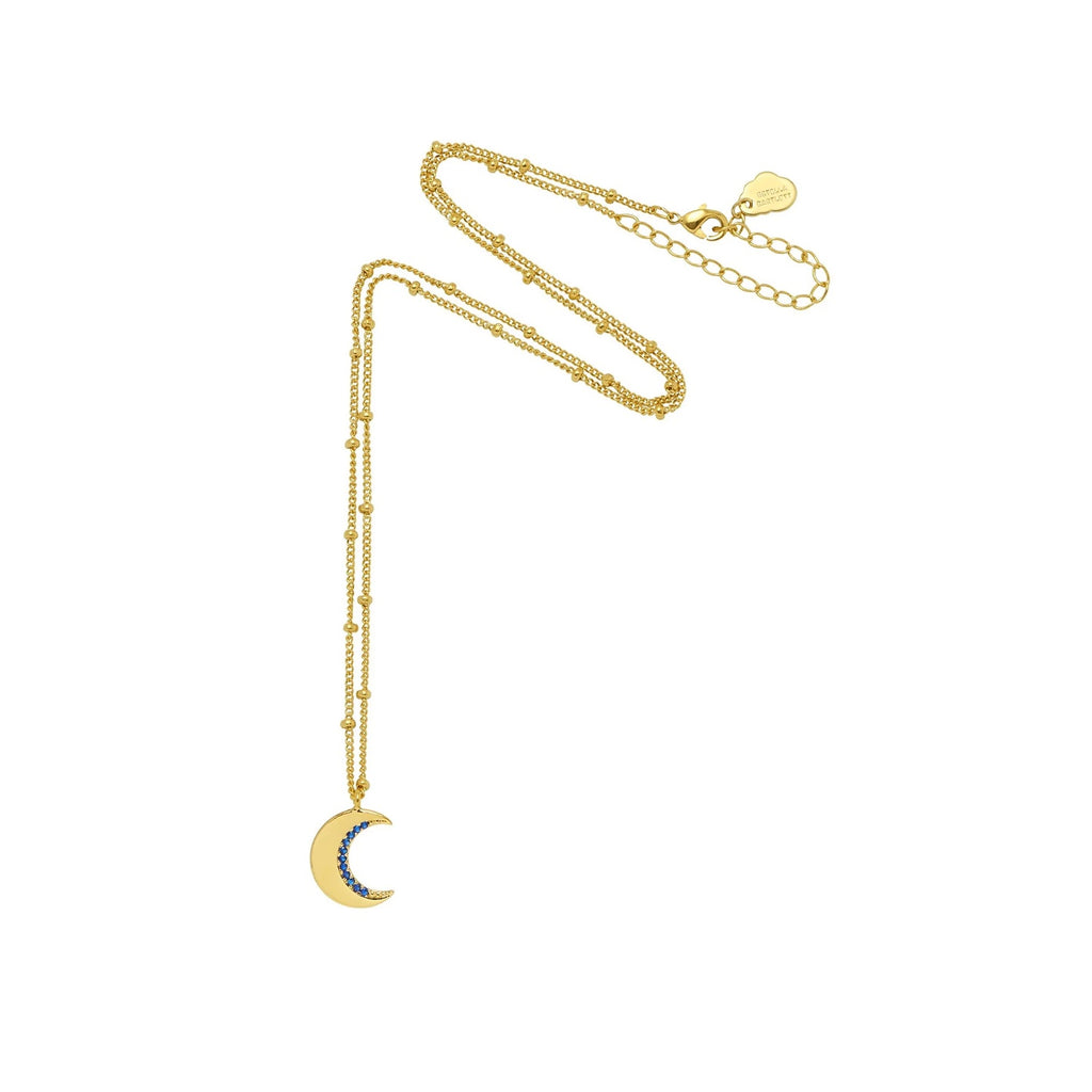 Necklace Moon Cz Gold