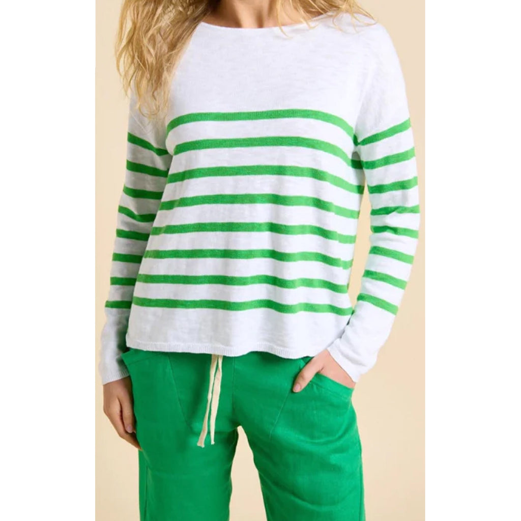 Top Bobbie - White & Green