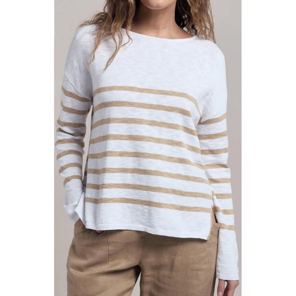 Top Bobbie - White & Camel