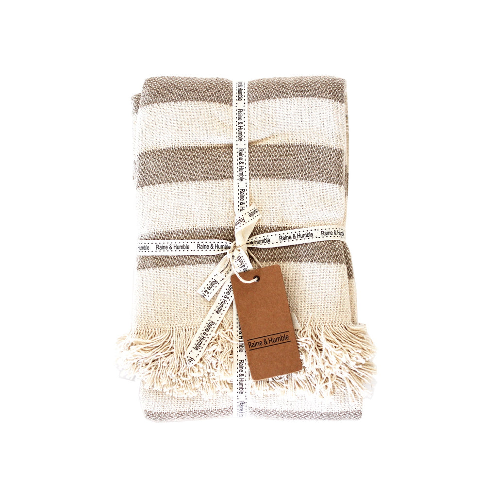 Throw Wide Stripe - Taupe