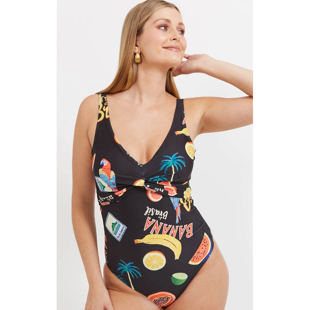 Swimsuit Cabana Twist One Piece - Brasil Black