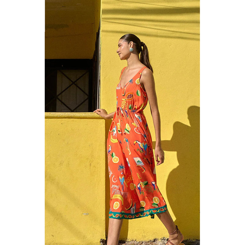 Dress Cabana Tie - Brasil Coral
