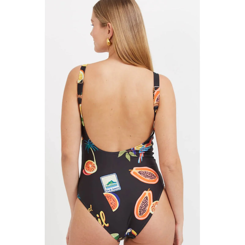 Swimsuit Cabana Twist One Piece - Brasil Black