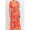 Dress Cabana V Neck Maxi - Brasil Coral