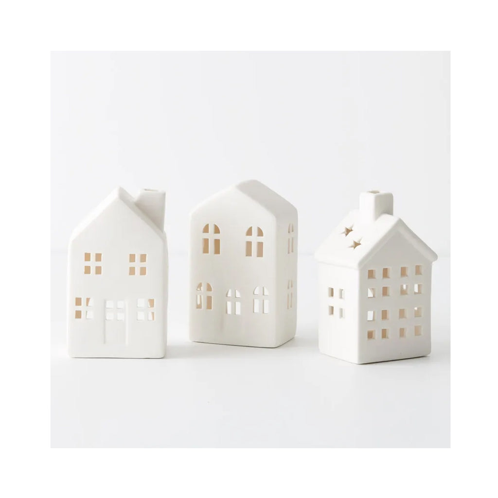 Candle Holder Village Set of 3