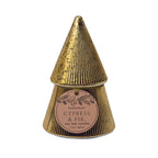 Candle Xmas Tree Gold - Cypress & Fir
