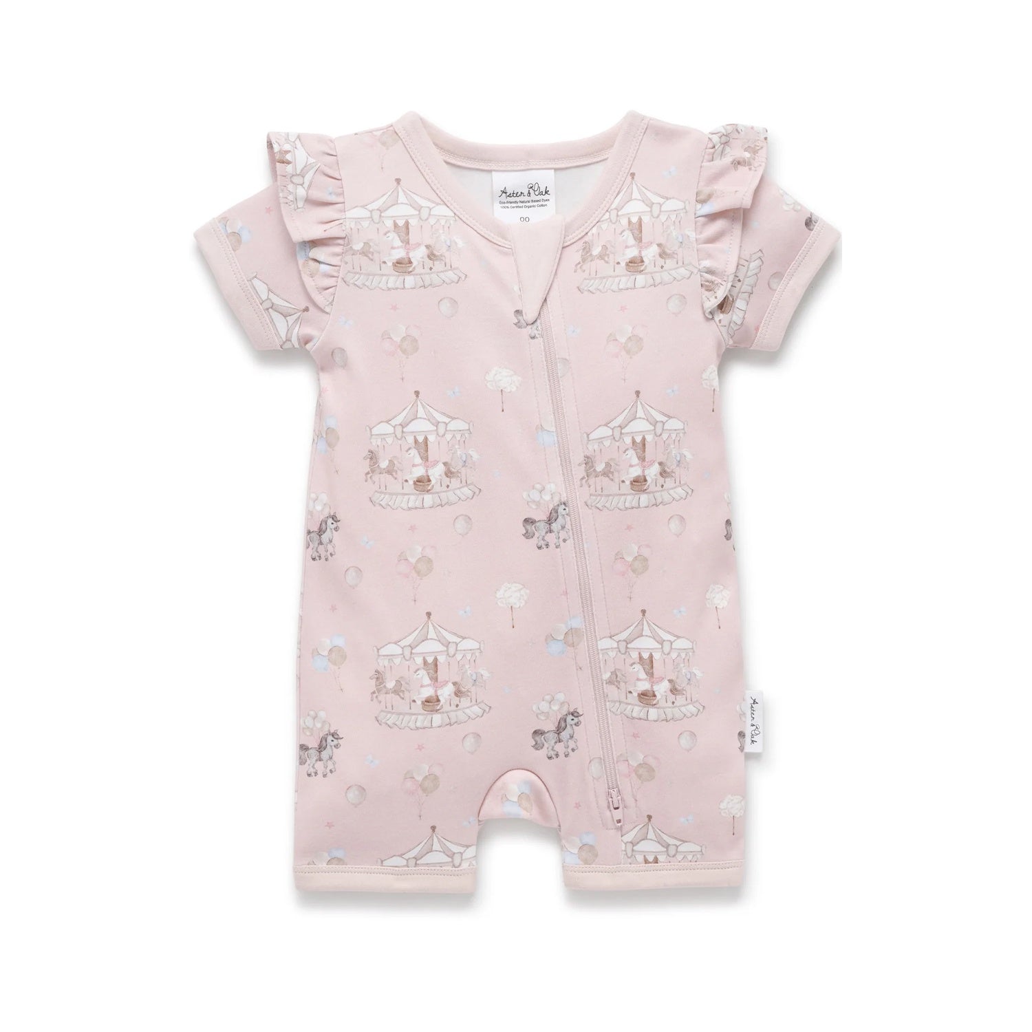 Baby Carousel Ponies Zip Romper