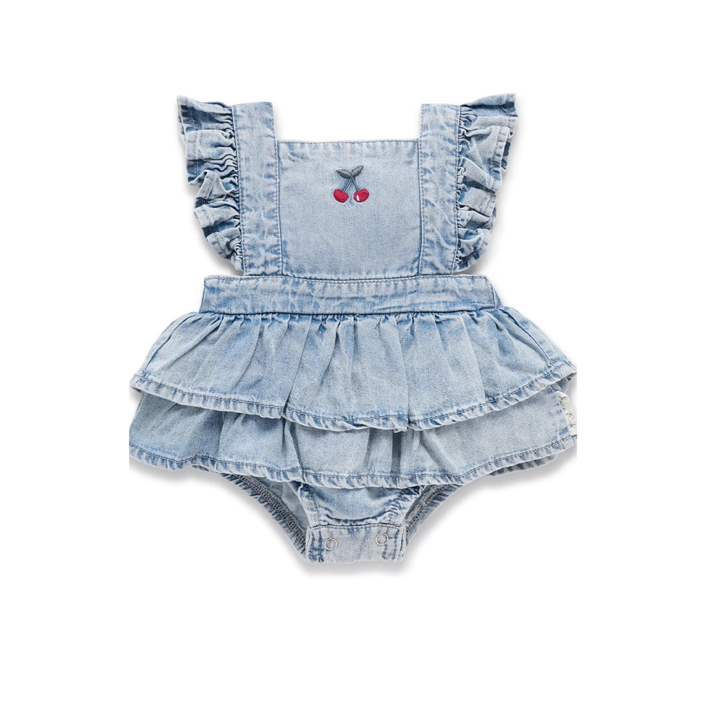 Baby Tencel Denim Ruffle Playsuit