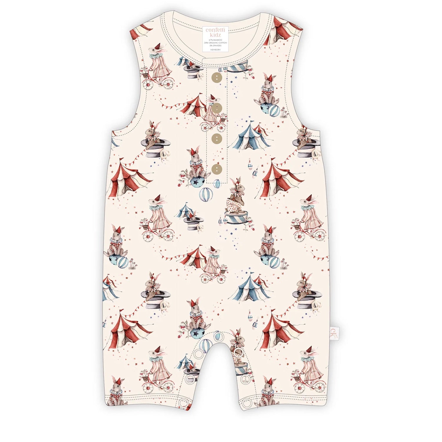 Sleeveless Romper - Circus Bunnies