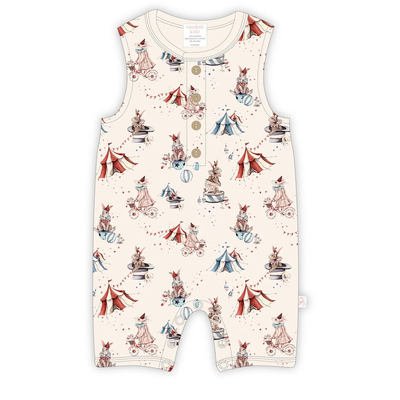 Sleeveless Romper - Circus Bunnies