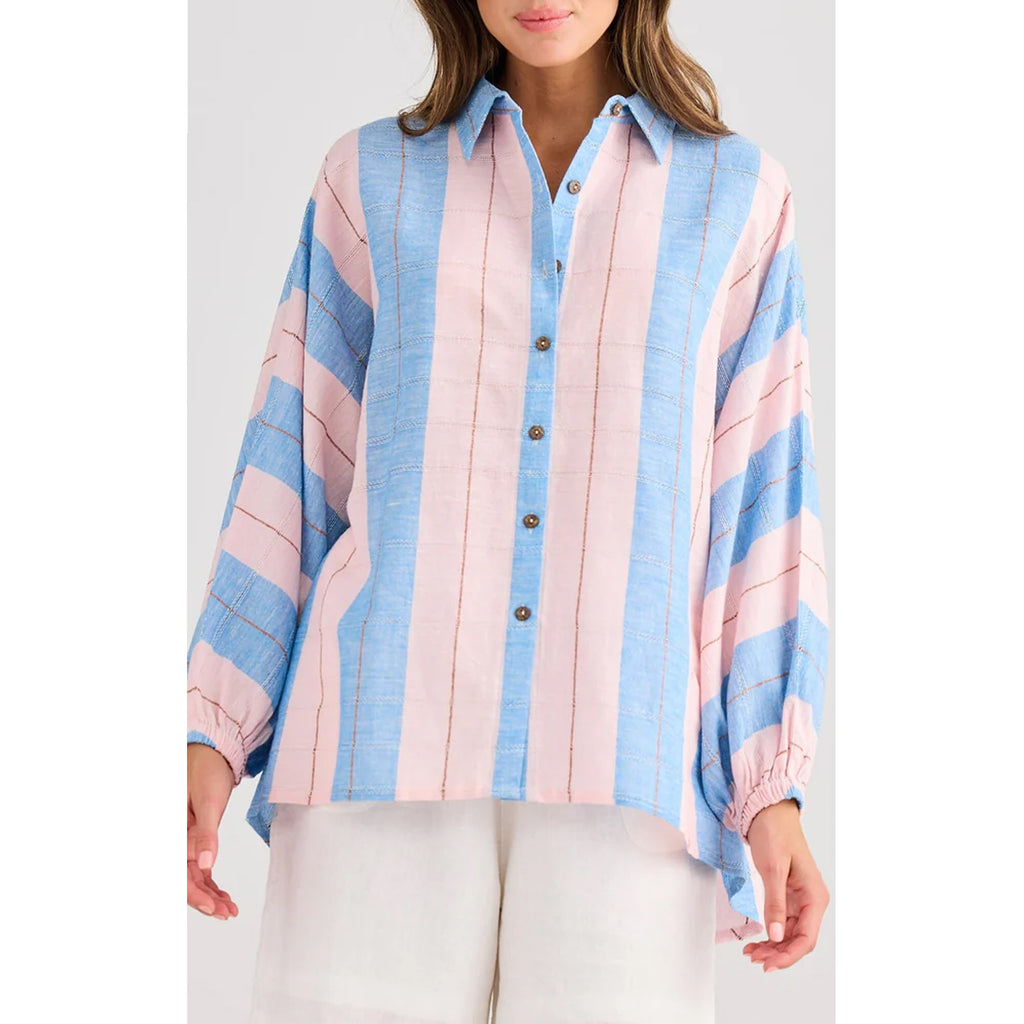 Top Cliffside Shirt - Blue Multi Stripe