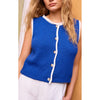 Top Contrast Raya Vest - Blue
