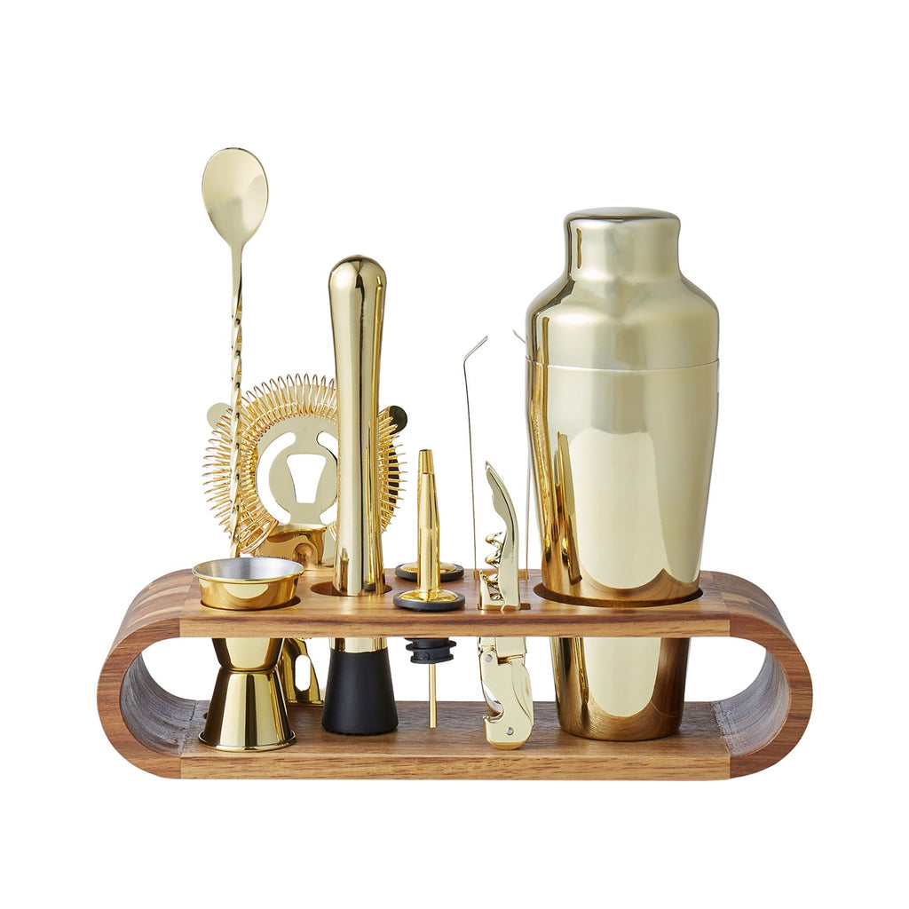 Bar Set & Acacia Stand