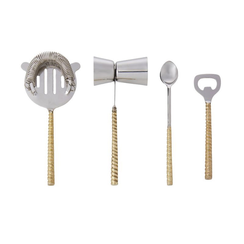 Bar Set Twisted Gold Handle