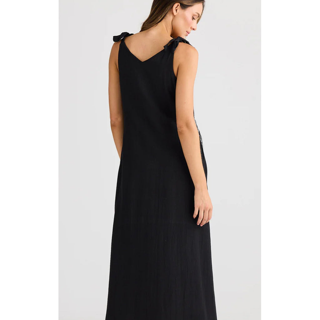 Dress Deira - Black & White Embroidery