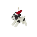Dog W/Santa Hat Hanger Felt 13x14cm B/W