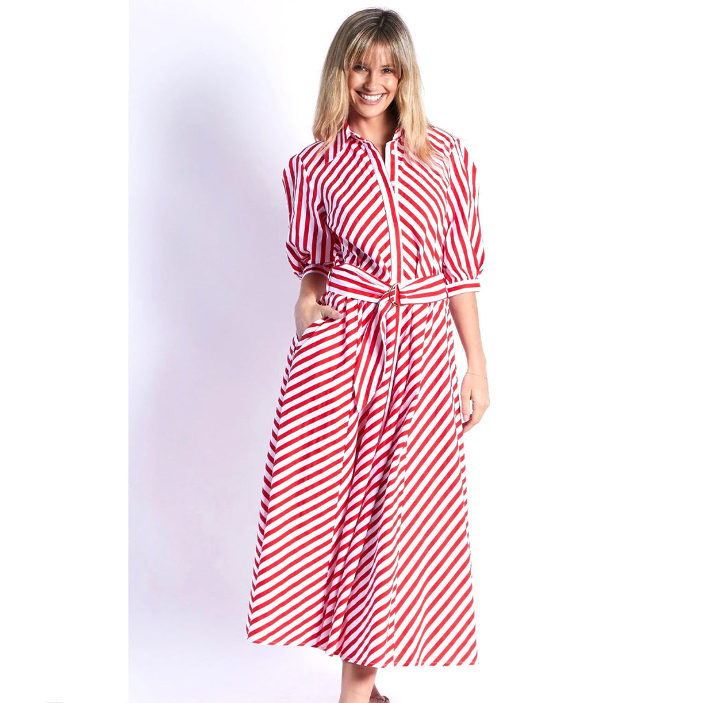 Dress Bianca - Red & White Stripe