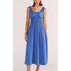 Dress Demi Shirred Midi - Blue