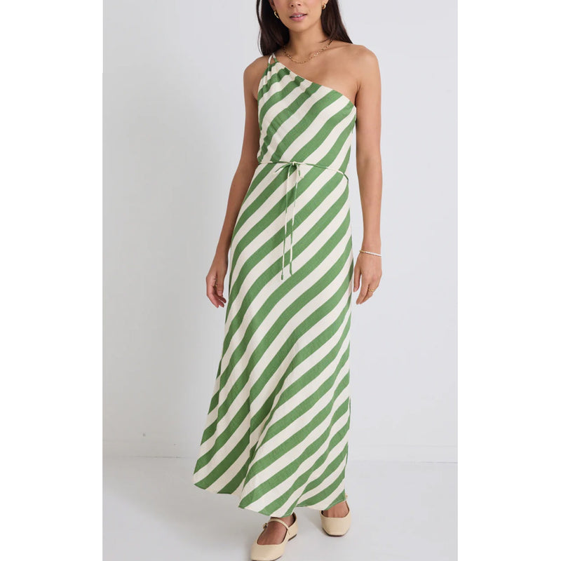 Dress Fame One Shoulder - Apple Stripe