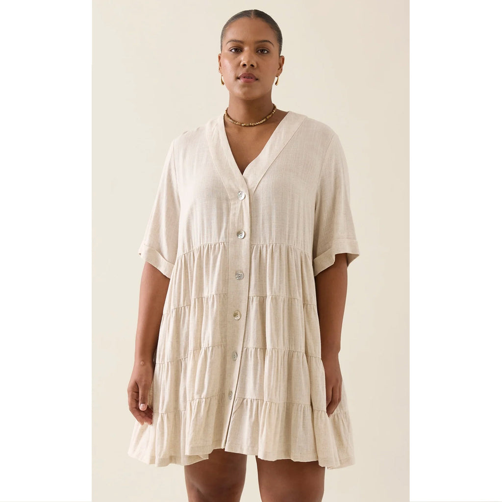 Dress Ingrid Button - Canvas