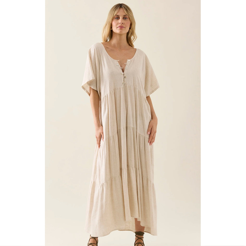 Dress Ingrid Tiered Maxi - Canvas