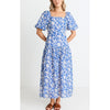 Dress Tranquillity Tiered Midi - Blue Batik