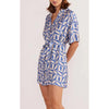 Dress Alto Mini Shirtdress - Blue Geo