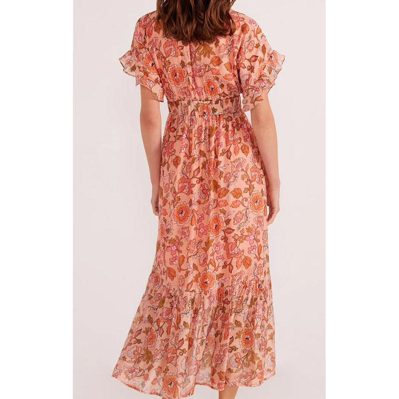 Dress Amelia Button Down - Peach Floral