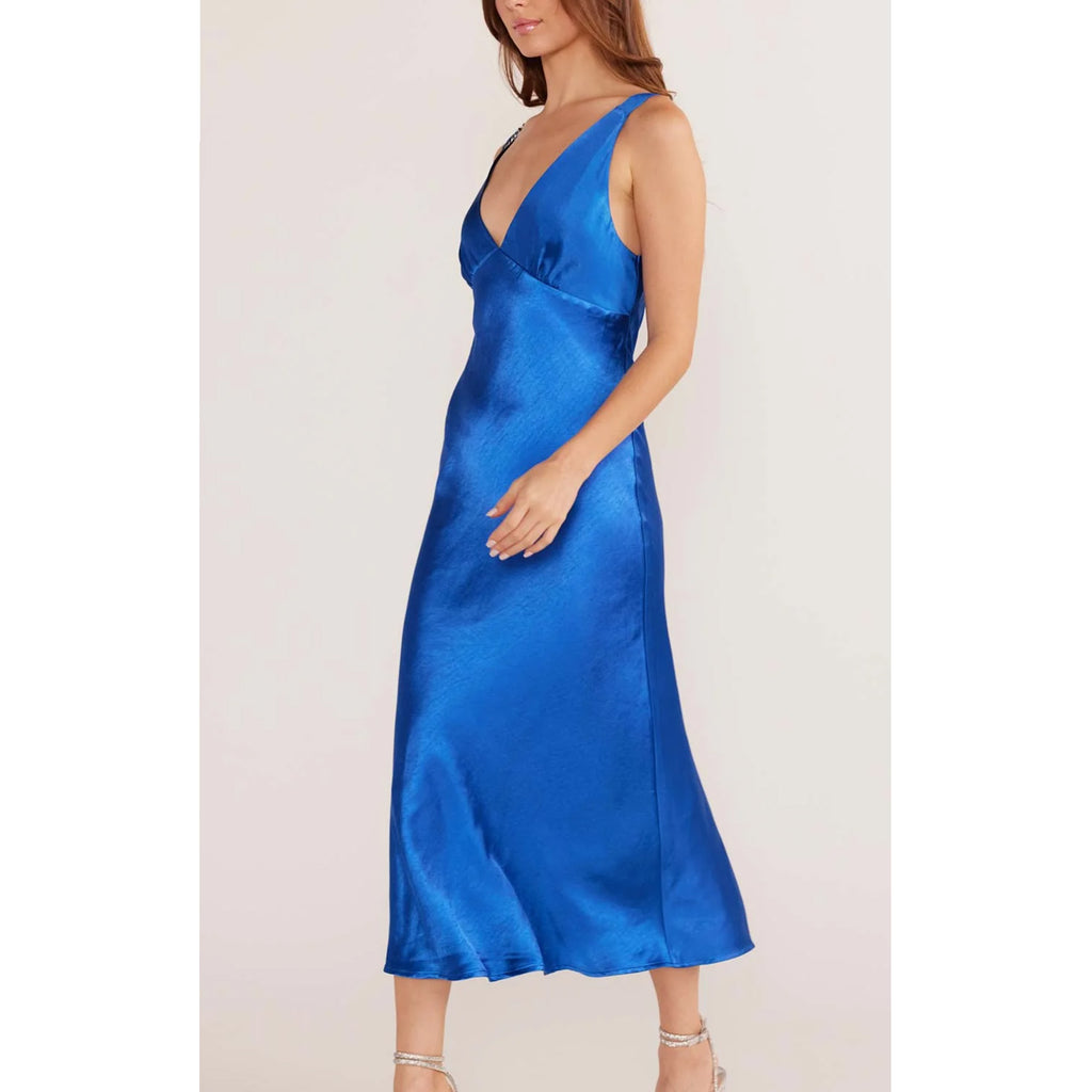 Dress Aoki Bias Slip Midi - Sapphire