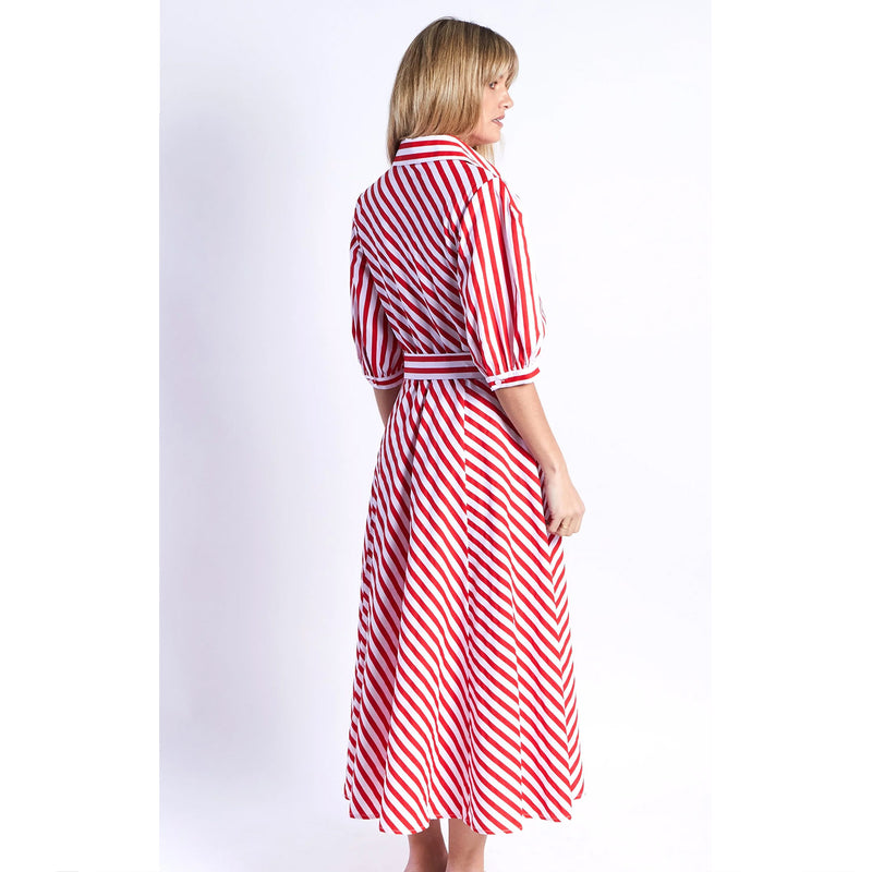 Dress Bianca - Red & White Stripe
