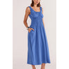 Dress Demi Shirred Midi - Blue