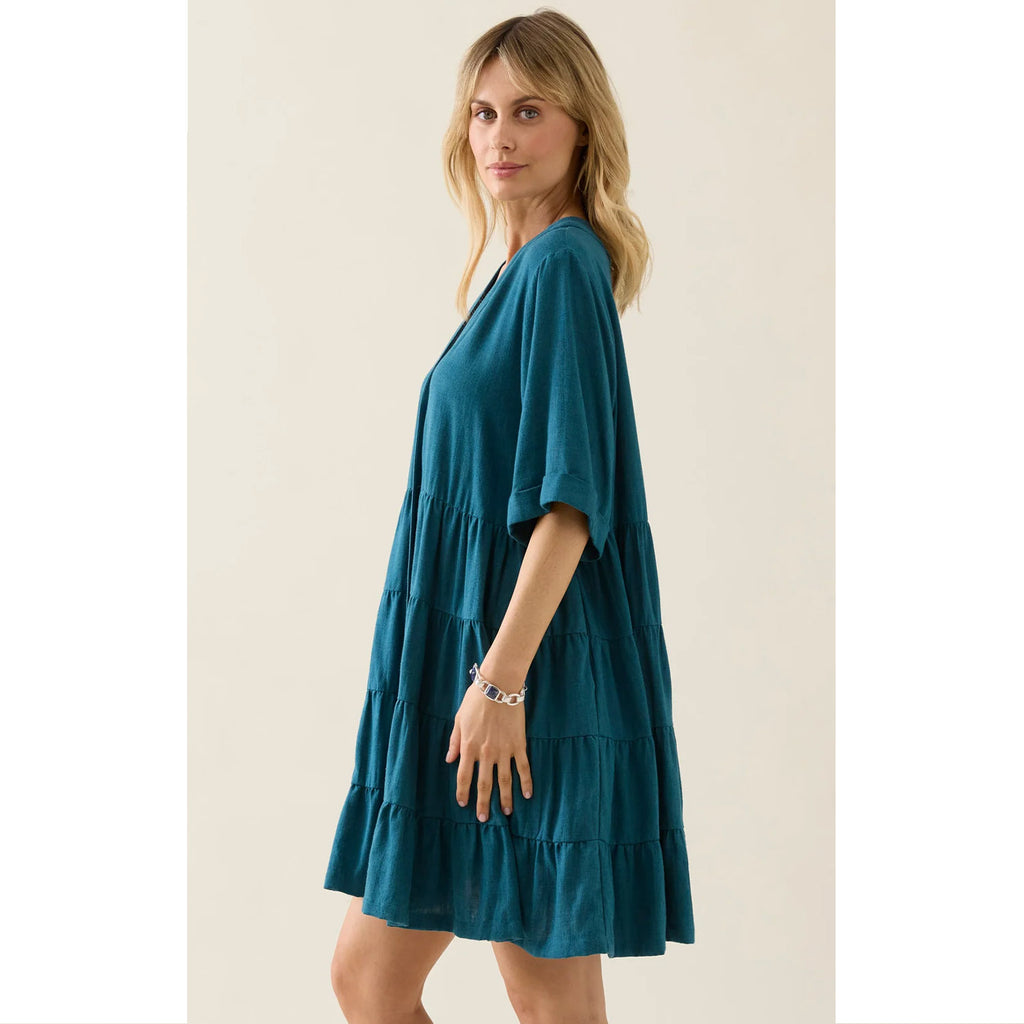 Dress Ingrid Button - Baltic